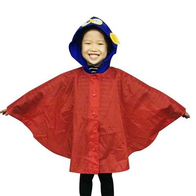 Κόκκινο ευθυγραμμισμένο αδιάβροχο παιδιών, αδιάβροχα Ponchos 0.11mm για τα φεστιβάλ