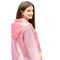 Ρόδινο διαφανές με κουκούλα παλτό 106*57*78cm βροχών Windproof επαναχρησιμοποιήσιμος